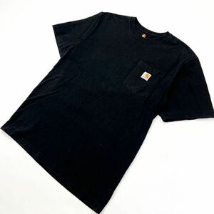 Carhartt ☆ ビッグシルエット◎ 半袖 ポケット Tシャツ ポケT ブラック M アメカジ ストリート スケーター 古着MIX カーハート■DE221