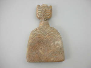 古代　メソポタミア文明　シリア　テル・ブラク　アイドール（10.5cm×6.5cm）★古代遺跡　発掘品　石仏