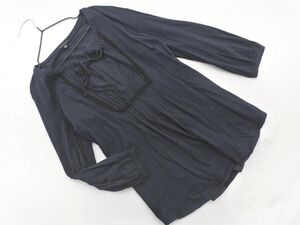 ネコポスOK theory セオリー レース ピンタック カットソー size2/黒 ■◇ ☆ edc2 レディース