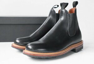 ★未使用 VIBERG ◆Chalsa チェルシー サイドゴア ショートブーツ 黒 サイズ7.5 (靴クリーム付) 定価25万円 レザー 革靴 ヴァイバーグ /468