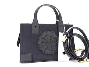 ■新品■未使用■ TORY BURCH トリーバーチ エラ ミニ ナイロン×レザー 2WAY ハンドバッグ ショルダー 斜め掛け ブラック系 FH0216