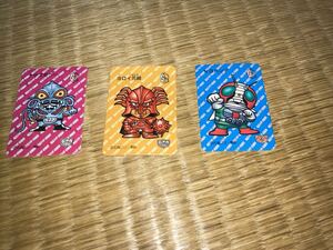 バンダイ SD仮面ライダー倶楽部 食玩カード 1988年 3枚セット ナマズギラー・ヨロイ元帥・V3パンチ BANDAI 石森プロ・東映