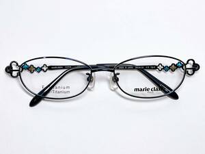 マリクレール　marie　claire　メガネ　★　チタン　日本製　ネイビー　軽量　メガネフレーム　眼鏡