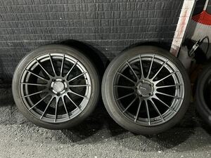 売り切り 中古 2本 エンケイ ENKEI RS05RR 18 x 10.5J +35 (ET35) 5穴 PCD 114.3 18インチ 5H センターチャップ付