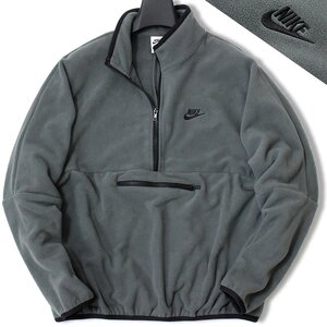 新品 秋冬 ナイキ アノラック ハーフジップ フリース ジャケット 2XL グレー NIKE ブルゾン 保温 ストレッチ メンズ カジュアル ◇CZ3158C