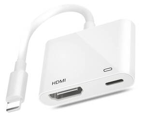 307【新品未使用】i-Pad HDMI アダプター iPhone テレビに映す ケーブル TV大画面 設定不要 1080P遅延なし