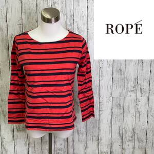 ROPE★ロペ★ボートネック ボーダーT カットソー★サイズ38　46-36