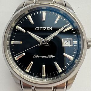 ★1円スタート★THE CITIZEN ザ シチズン デイト メンズ 腕時計 A660-T006892 クォーツ 不動 ジャンク 黒文字盤 チタニウム 箱あり 中古品