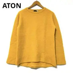 美品✨エイトン ATON カシミヤ 100% ニット プルオーバー イエロー