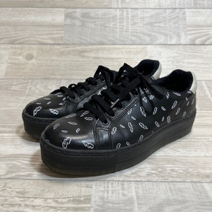 DIESEL/ディーゼル/S-ANDTES Bolt Patterned Sneaker/稲妻柄/厚底スニーカー/ブラック/サイズ37