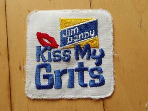 即決 VINTAGE AUTO PARTS PATCH KISS MY GRITS ビンテージ キッス マイ グリット ワッペン 