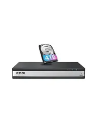 16CH+2TB ZOSI 防犯レコーダー 16ch 4tb hdd 800万画素 poe防犯レコーダー NVR ネットワークビデオレコーダー H.265+ ai人体 ai車両検知 ai顔検知 動体検知 遠隔操作 スマホPC対応 アプリ警報 メール通知 録画録