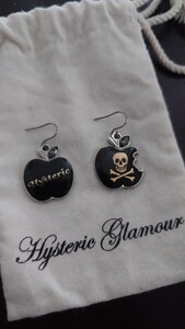 ヒステリックグラマー　HYSTERIC GLAMOUR　 ピアス　スカルアップル　黒　ブラック　 アクセサリー　送料無料　2