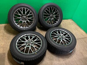 新品 未使用 Exceeder 17インチ 7J +48 225/55R17 GOODYEAR ICENAVI7 2022年製 バリ山 イボ付き タイヤホイール 4本セット K