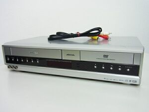 中古★訳あり★TOSHIBA 東芝★VTR一体型DVDビデオプレーヤー★VHSカセット用ビデオデッキ【ASD-V400】シルバー銀【本物保証】DVD不動品