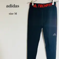 アディダス adidas メンズ スパッツ テックフィット ロゴプリント 黒