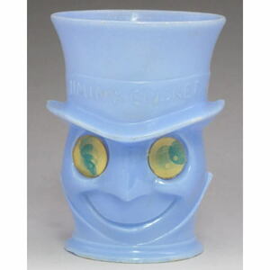 ディズニー　ジミニー　ピノキオ　ヴィンテージカップ（ブルー）　1970年代　プラスチック製　角度により目が動く
