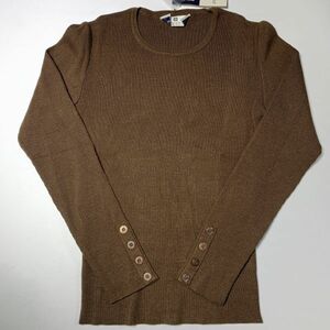 【新品未使用】90s GIVENCHY ジバンシイ ジバンシー デザインカットソー ブラウン 茶色 Lサイズ レディース レーヨン76% シルク混