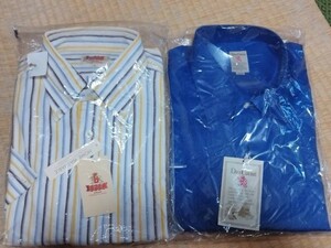 新品2枚セット BARACUTA バラクータ 三越伊勢丹 Don Cornel ドンコーネル ワイシャツ 半袖 カッターシャツ ストライプ 日本製