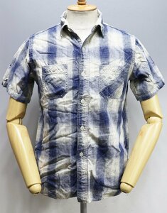COOTIE (クーティー) S/S CHECK WORK SHIRT / 半袖ワークシャツ 美品 オフ × ネイビー size L