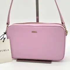 【極美品】FURLA フルラ BLOCK ブロック ショルダーバッグ ピンク