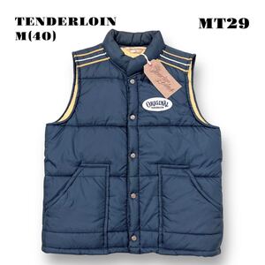 ★年末セール中！ TENDERLOIN テンダーロイン T- NRA DOWN VEST TR ナイロン ダウン ベスト レーシング サークルワッペン ネイビー 紺 40 M