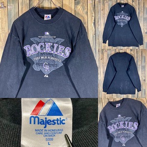 MLB 00s ROCKIES コロラド・ロッキーズ 黒 紫 アメリカ輸入/ビンテージ/ロンT/LONG SLEEVE/L-S/古着/古着卸