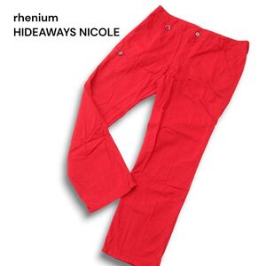 rhenium HIDEAWAYS NICOLE ハイダウェイ ニコル 通年 シンチバック★ カラー スラックス パンツ Sz.48　メンズ　A4B04571_9#R