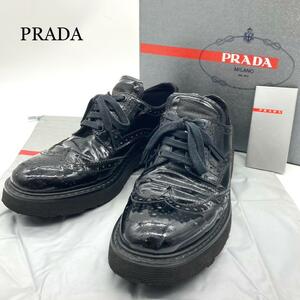 【極美品】PRADA プラダ ドレスシューズ 革靴 ブラック 37