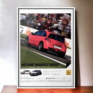 2000年代 当時物!!! Renault 広告/ポスター Megane メガーヌ ルノースポール Mk2 ABA-MF4R2 タイヤ ホイール 中古 マフラー バンパー RS