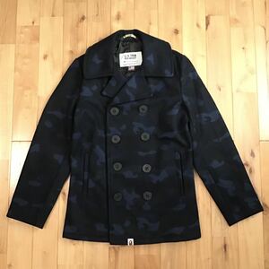 SCHOTT × BAPE camo メルトン ウール ピーコート Sサイズ a bathing ape coat エイプ ベイプ アベイシングエイプ コート 迷彩 w946