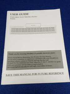 マニュアルのみの出品です　M3256 PH88C Ingbelle 電子ピアノ 88鍵盤　の取扱説明書のみです　英語と日本語版になります　まとめ取引歓迎