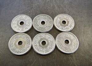 10銭白胴貨 6枚セット 送料無料 （13605）　 古銭 骨董　アンティーク　日本 貨幣 硬貨 近代　菊の紋章 お宝 コイン
