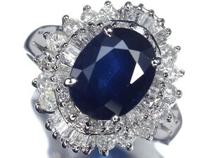 UM14132T初売り【1円～】新品【RK宝石】≪Sapphire≫ 豪華!! 上質サファイア 大粒2.68ct 極上ダイヤモンド 1.00ct Pt900 高級リング ダイヤ