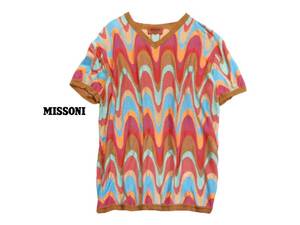 MISSONI ミッソーニ 総柄 Vネック ニットプルオーバーカットソー 48