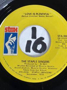 1970 THE STAPLE SINGERS LOVE IS PLENTIFUL 両面EX+