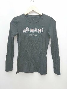 ◇ Armani Exchange ロゴ スパンコール 長袖 Tシャツ カットソー サイズXS ブラック系 レディース P