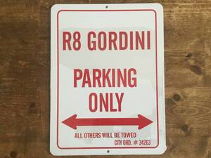 プレート　R8 GORDINI PARKING ONLY ルノーユイットパーキングオンリー 美品