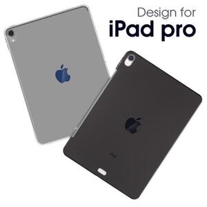 iPad Pro11inch 第2世代用 TPU ソフト バック カバー 半透明 背面ケース 落下防止アップルペンシル携帯 ブラック