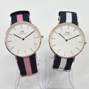 x/x/S012-418 Daniel Wellington 腕時計２点まとめ DW メンズ ダニエルウェリントン アナログ クォーツ ホワイト文字盤