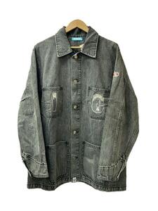 ICE CREAM◆WASHED DENIM JACKET/カバーオール/L/コットン/GRY/ICEJP241X001