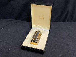 KK0612-46　dunhill　ガスライター　ブラック×ゴールド色　ダンヒル　喫煙グッズ　喫煙具　煙草