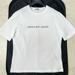 未使用級/XLサイズ★ ディオール オム Dior HOMME ロゴプリント Tシャツ 半袖 クルーネック カットソー Bee刺繍 イタリア製 コットン 白