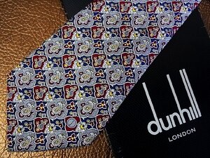 ★並品★4R00570【dunhill】ダンヒル「ペイズリー dロゴ 柄」ネクタイ