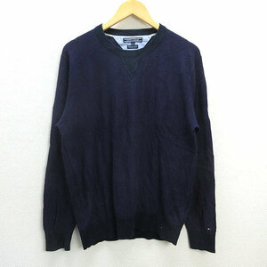 G■トミーヒルフィガー/TOMMYHILFIGER カットソー/ロンT【L】紫/men