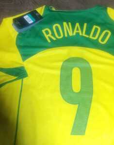 値下交渉 2004-05年 ブラジル代表 ロナウド 紙タグ付き NIKE MADE IN BRAZIL 検)FENOMENO RONALDO W/TAGS COPA AMERICA コパ・アメリカ Y2K