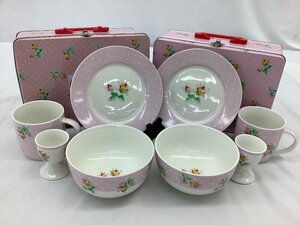 ⑫Cath Kidston ブレックファーストセット/ピンクスプリッグ 2箱まとめ 製造時の傷等あり 皿立て付属無/B品 未使用品 ACB