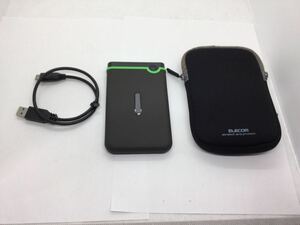 ◆04095)Transcend ポータブルHDD 1TB 耐衝撃 スリムタイプ USB3.1 Gen1 アイロングレー TS1TSJ25M3S 