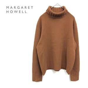 1D1752-J◆日本製 margaret howell マーガレットハウエル カシミヤ混ハイネックニット◆ブラウン サイズ2 カシミヤ30% セーター 秋冬 温か