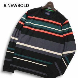 R.NEWBOLD ポールスミス 秋冬★ ウール混 マルチ ボーダー ニット セーター Sz.L メンズ　C4T10267_B#K